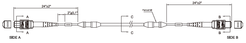 OS1/2 MTP-MTP主干光纜